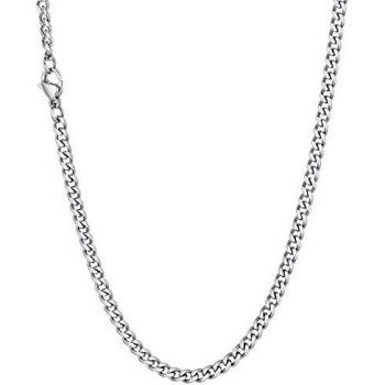 Richsteel Collar Corto Boys Necklace Cadena Cubana Mujer Hip Hop Collar eslabon 3mm Ancho 46cm Largo, Gratis Caja de Regalo