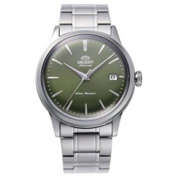Orient Bambino Automatic Men's Dress Watch with Stainless Steel Case and Grass Green Dial