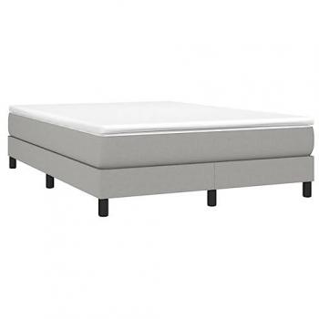 Estructura de cama box spring tela gris claro 140x190 cm Vidaxl