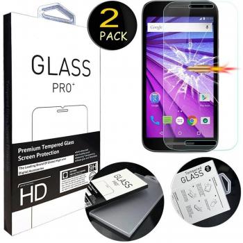 [2 Pack] Moto G3 Protector de Pantalla, MYTHOLLOGY Premium Cristal Vidrio Templado [Alta Transparencia] Protector de Pantalla para Motorola Moto G3 / Moto G