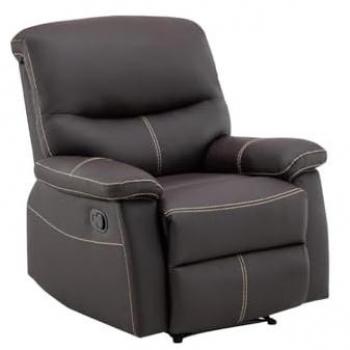 Sillón Relax de Piel Sintética Marrón Canby