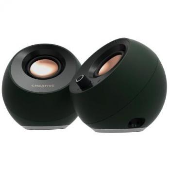 Creative Pebble Pro Bluetooth RGB (Black) - Altavoces de escritorio, conectividad Bluetooth, iluminación RGB personalizable, diseño compacto y elegante, sonido de alta calidad, controles táctiles