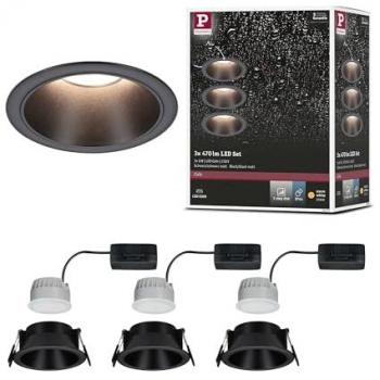 Luz LED Empotrable Cole Coin Negra 3x6W 1410lm IP44