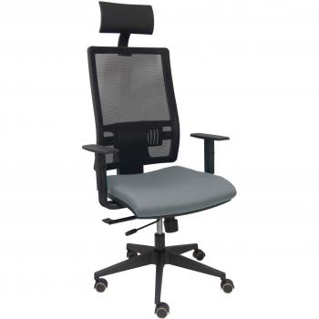 Silla de oficina Horna traslack bali gris brazos regulables ruedas parqué y cabecero