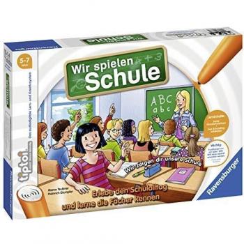 Ravensburger tiptoi Juego Interactivo Jugamos a la Escuela - Experiencia Completa de un Día Escolar para 1-4 Jugadores, A partir de 5 Años