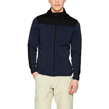 Jeep Hombre Sweater Chaqueta con anatómica Moldeado Capucha, Otoño-Invierno, Hombre, Color Dark Denim Melange/Black, tamaño Small