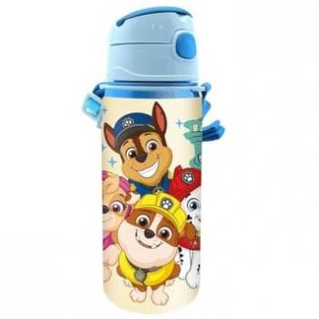 Cantimplora de Aluminio Patrulla Canina Paw Patrol 600ml, Libre de BPA y Toxinas, Asa y Botón Automático, Botella Reutilizable para Niños, Ideal para Colegio y Excursiones