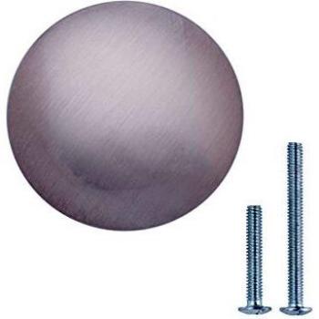 Amazon Basics - Pomo de armario redondo, 2,99 cm de diámetro, Níquel satinado, Paquete de 10