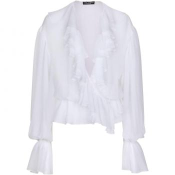 Dolce & Gabbana Women's Silk Shirt in White | Size XS | F79FGTFU1ATW0800