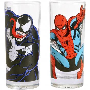 Marvel Comics Spiderman veneno potable Mercancía Vidrios Conjunto Duo Colección