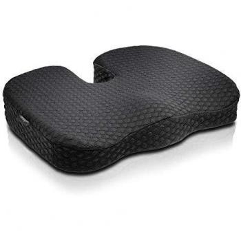 Kensington Premium Cool-Gel Seat Cushion, Black - Relieves Spine Pressure, Improves Posture, Siatica, Orthorpedic