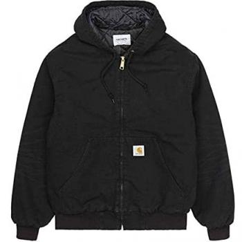 Carhartt WIP OG Active Black Jacket for Men - Size XL, Relaxed Fit, Aged Canvas