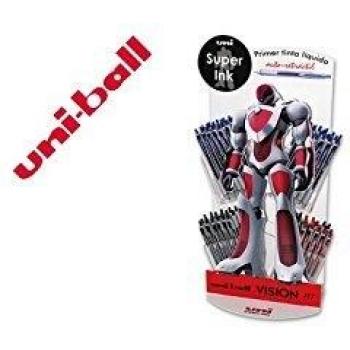 Rotulador uni-ball roller rt 0,8 mm retractil,tinta liquida expositor de 72 unidades