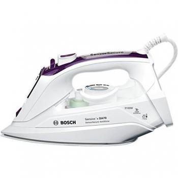 Bosch Sensixx'x DA70 SensorSecure - Plancha de vapor de 3100 W, super vapor de 200 g, función iTemp, color blanco y violeta
