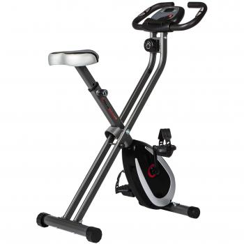 Ultrasport F-Bike 250 con ordenador de entrenamiento y app, sensor de pulso manual, entrenador doméstico plegable con 8 niveles de resistencia, peso máximo del usuario 100 kg, Gris Oscuro y Negro