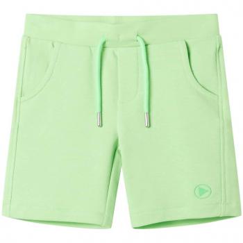 Pantalón corto infantil verde flúor 128