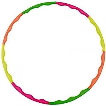 Hula Hoop Ajustable HUDORA 76391 - Fitness, Multicolor, Diámetro 60 a 90 cm, 8 Piezas con Masaje Wavy