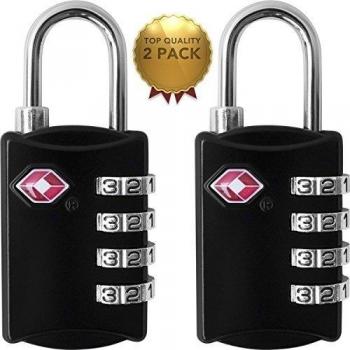 TSA Travel Lock, Tsa Approved Combination Padlock 4 Digit Number Code Sentry Locks for Travel Suitcase Luggage Bag Security Accessories - 2 Pack Black ¡­