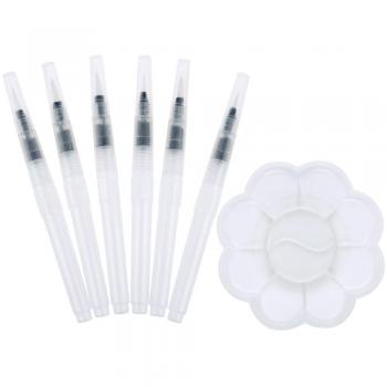 Zacro Pincel de Agua con Paleta de Pintura de Mezcla, 6 Piezas