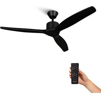 Mellerware - Ventilador de Techo con Mando a Distancia Brizy! | 45 W | 6 Velocidades | Ultra silencioso | Función Verano-Invierno | Temporizador | 3 Aspas | 132 de Diámetro | Motor DC | Black