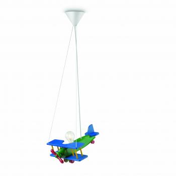 Philips myKidsRoom Yumbo - Lámpara colgante, iluminación interior, casquillo E27, bombilla halógena, madera, multicolor