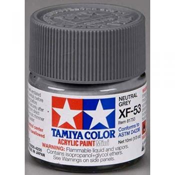 Tamiya 81753 - Pintura Acrílica Mini, Mate Gris Neutro Frasco de 10 ml, XF-53