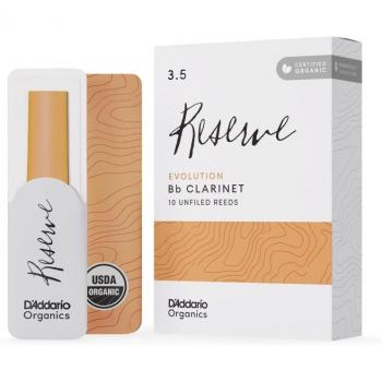 D'Addario Rico Organic Reserve Evolution Clarinet Reeds Strength 3.5 for Bb Clarinet