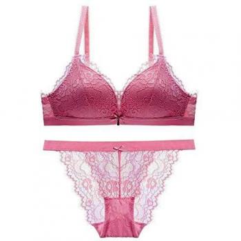 SHEKINI Mujer Conjunto de Ropa Conjuntos de lencería Interior Sujetador sin Aros y Bragas Elástico Mallas Encaje Floral Conjuntos de lencería