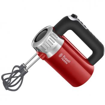 Russell Hobbs Batidora Amasadora Retro - Batidora Varillas, 2 Varillas Batidoras, 2 Ganchos para Masa, 4 Velocidades, Función Turbo, Accesorios Aptos para Lavavajillas, Diseño Retro, Rojo - 25200-56