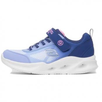 Skechers Girl's Sola Glow Ombre Deluxe LED Sneakers - Blue - Size 12/F