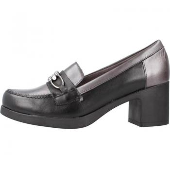 Zapato Mocasín con Tacón de Piel para Mujer PITILLOS mod. 3700 NEGRO