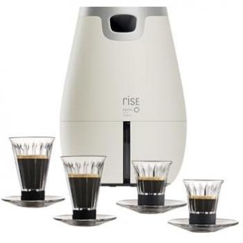 Cafetera de Cápsulas Delta-Q Rise Blanca - 19 Bares, 1 L, 1250 W, Incluye 4 Tazas y 3 Niveles Programables