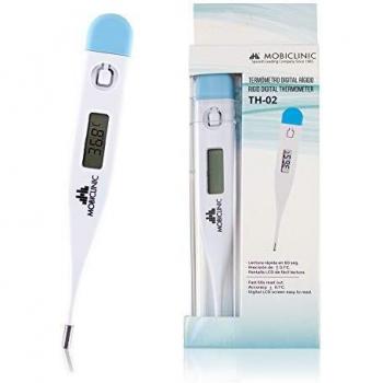 Mobiclinic, TH-02 Termómetro rígido digital para fiebre, Marca Española, alta precisión, ligero y fácil de transportar, Marcado CE, Medición de temperatura corporal por vía oral, rectal y axilar