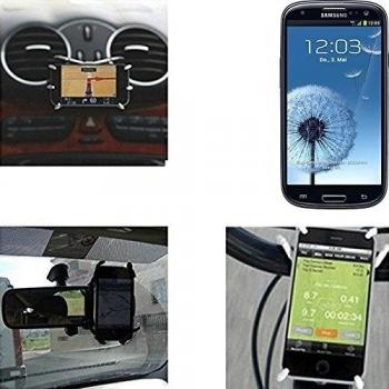 soporte para coche y para mesa etc. para Samsung Galaxy S3 LTE, negro araña. montaje de la salida aire, espejo retrovisor, bicicletas, etc. Trípode - K-S-Trade