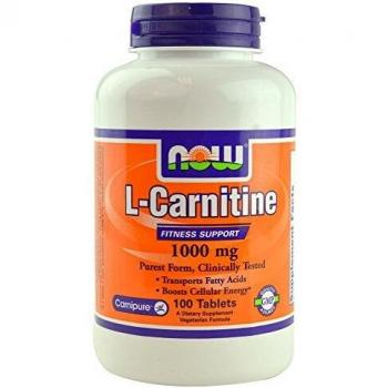 Now Foods L-Carnitine 1000mg - 100 Tablets for Cellular Energy Support