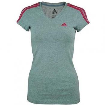 Adidas ESS 3S yng Tee De las mujeres camisa de estiramiento camiseta gris, Tamaño:XS - 32