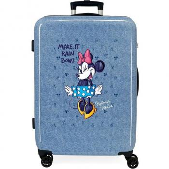 Disney Minnie Mouse Make It Rain Bows Maleta Mediana Infantil Rígida Azul con Capacidad de 70L