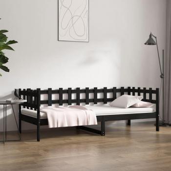 Sofá cama de madera maciza de pino negro 90x200 cm
