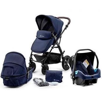 Kinderkraft Carrito Bebé 3 Piezas MOOV, Silla Paseo, Silla Coche, Accessorios, Negro