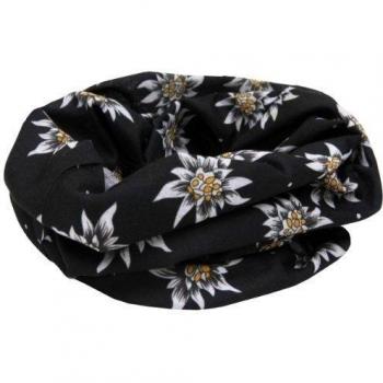 Ultrasport 1505-200-1 - Pañuelo de microfibra unisex, con flores negras, talla única