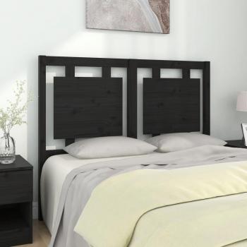 Cabecero para cama madera maciza de pino negro 125,5x4x100 cm