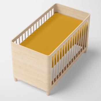 Sábana Bajera Cuna Basic Mostaza 60x120 cm 100% Algodón Calidad 150