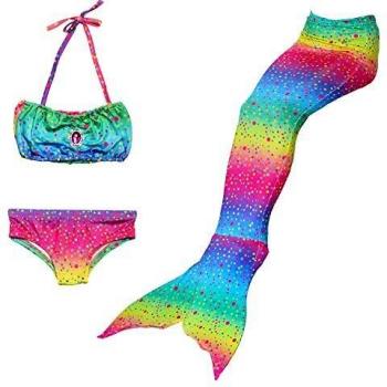 HHD® 3Pcs Establece bañadores niña Traje de baño Bañador De Sirena Disfraz De Princesa Bikini niña Cola de Sirena para Nadar Las niñas Bikini de Traje de baño