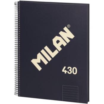 Cuaderno espiral A4 pautado 7mm - 80 hojas de 95 gr/m2 - microperforado, 4 taladros - color azul oscuro