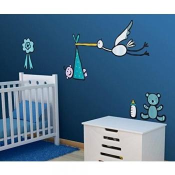 BABY'S CLAN Stork Male - Adhesivo de pared