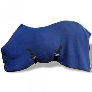 vidaXL Manta de Material Lana Modelo con Cinchas Longitud Total 135 cm de Color Azul