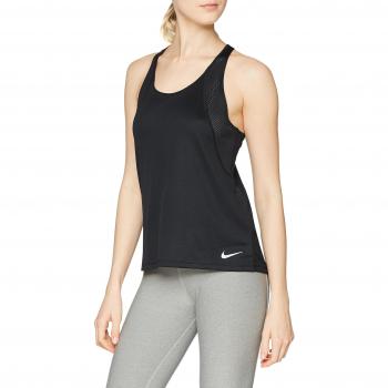 NIKE W NK Run Tank Camiseta sin Mangas, Mujer, Black/Black/Reflective silv, XL