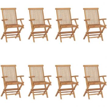 vidaXL Folding Garden Chairs 8 pcs Solid Teak Wood