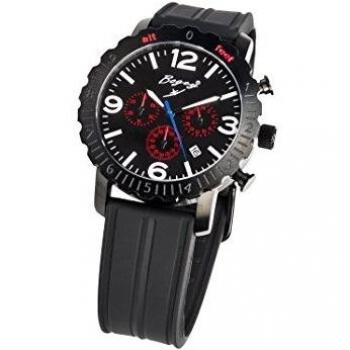 Bogey BSFS008RDBK Men's Watch with Rubber Strap, 44mm Black Unisex Design