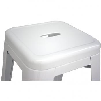 La Silla Española - Taburete estilo Tolix. Color Blanco. 76x43x43